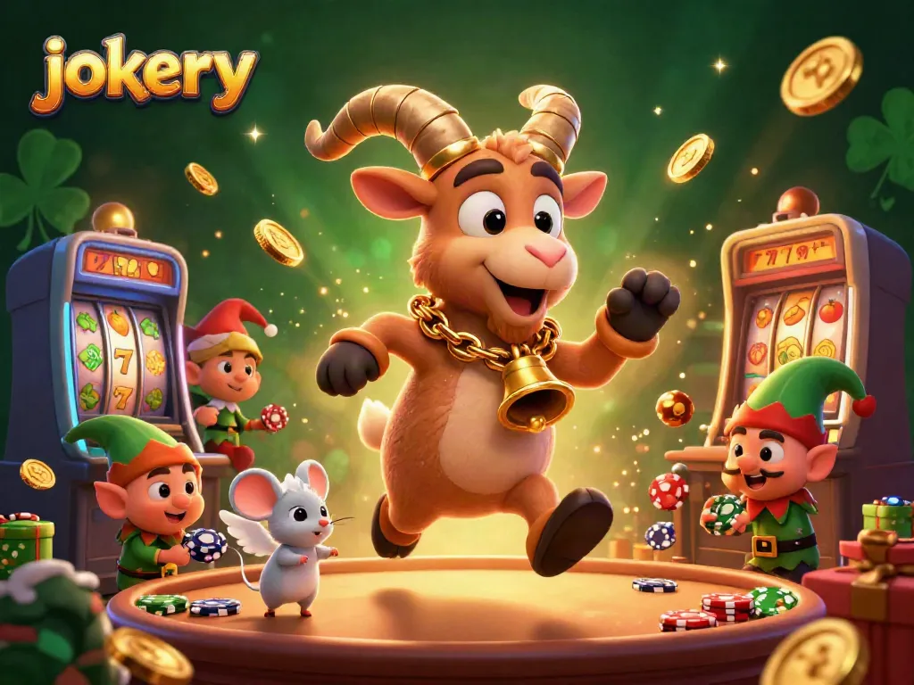 Experience jokery magic in a festive casino scene with Krampus, angel mouse, and gremlins stealing chips.