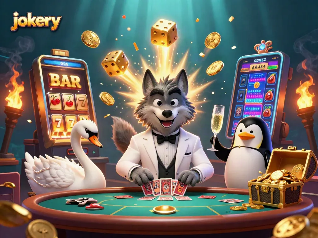 Experience thrilling gameplay at jokery casino with vibrant characters and a dynamic slot machine!