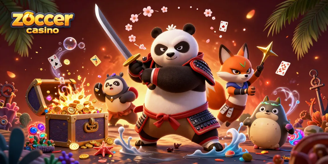 Win at zoccer casino with a dynamic scene showcasing characters and gaming elements in vibrant 3D art.
